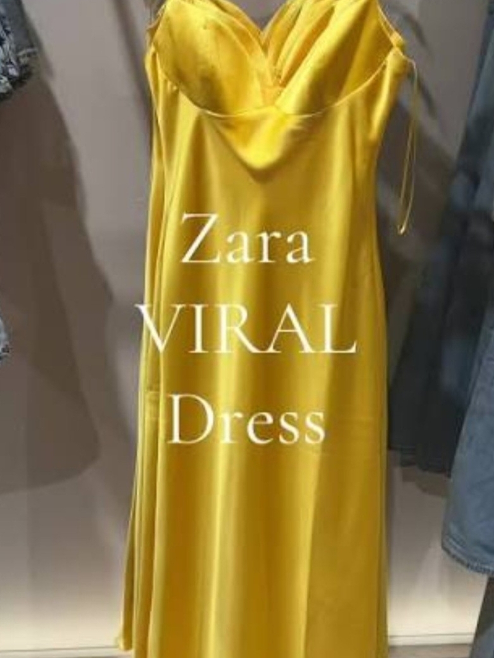 Zara Satin Butter Yellow Slip Dress - Picture 3 of 7
